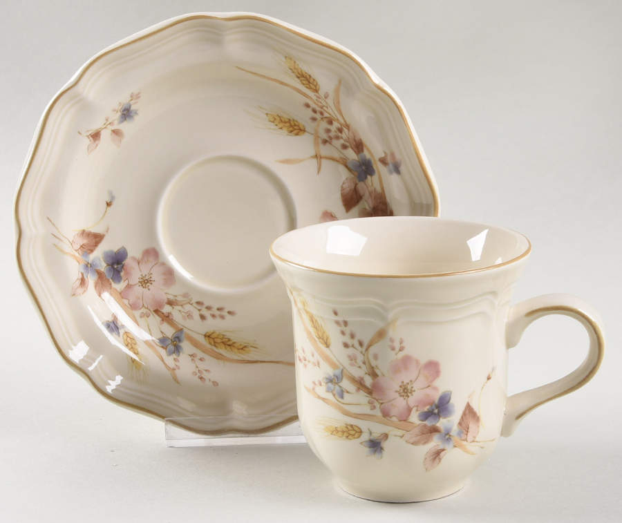 Golden Sky Flat Cup & Saucer Set by Mikasa-1
