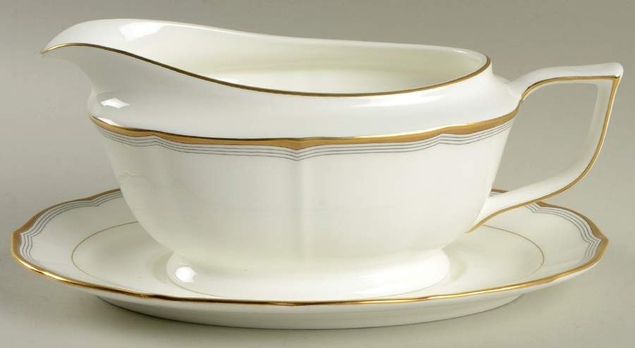 Gold Tiara Gravy Boat & Underplate by Mikasa-1