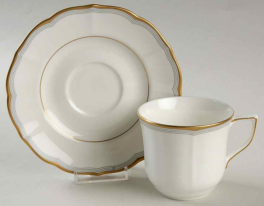 Gold Tiara Flat Cup & Saucer Set by Mikasa-1