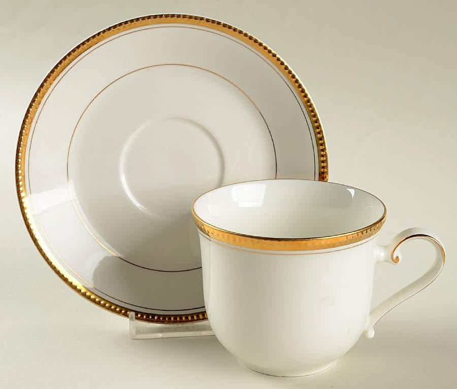 Golden Touch Flat Cup & Saucer Set by Mikasa-1