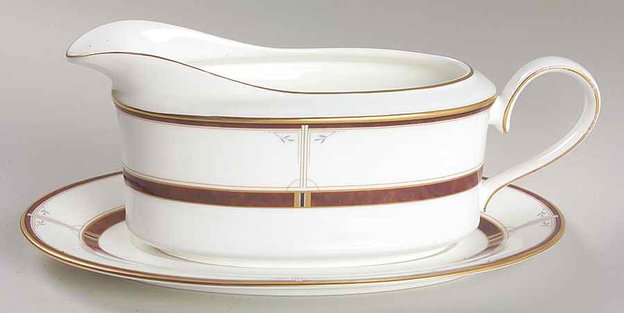 Grandaire Gravy Boat & Underplate (Relish/Butter) by Mikasa-1