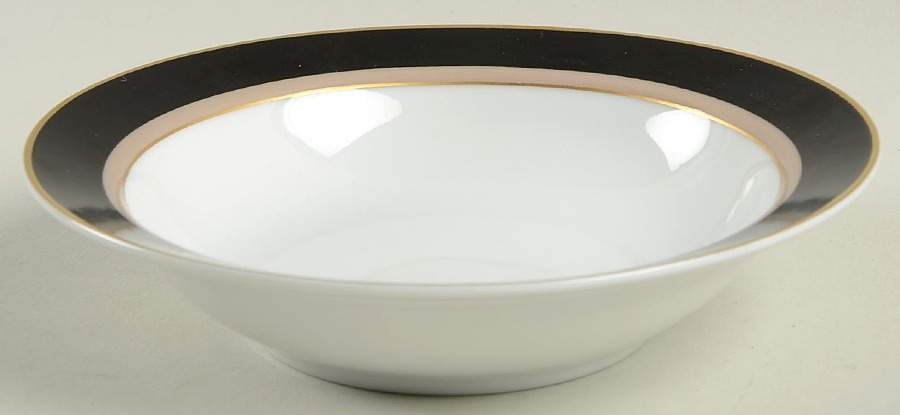 Grandeur Black Rim Fruit/Dessert (Sauce) Bowl by Mikasa-1
