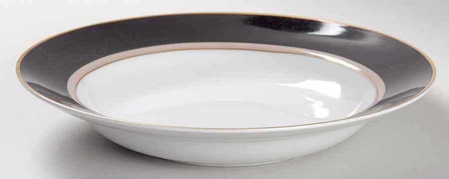 Grandeur Black Rim Soup Bowl by Mikasa-1