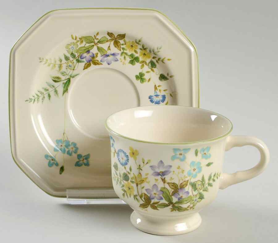 Greenery Footed Cup & Saucer Set by Mikasa-1