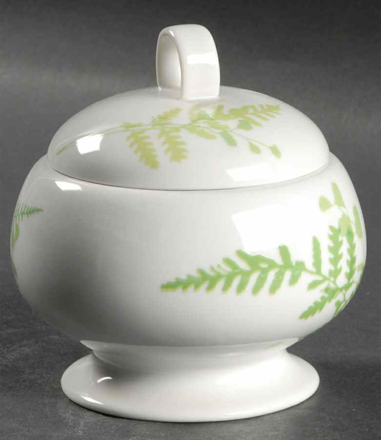 Green Fern Sugar Bowl & Lid by Mikasa-1