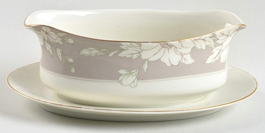 Gray Finesse Gravy Boat with Attached Underplate by Mikasa-1