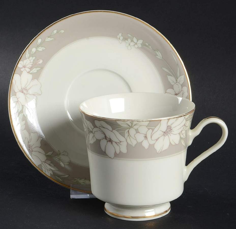 Gray Finesse Footed Cup & Saucer Set by Mikasa-1