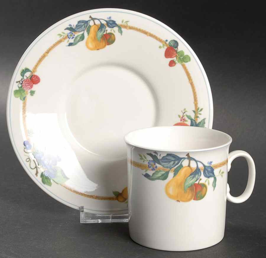 Grande Harvest Flat Cup & Saucer Set by Mikasa-1