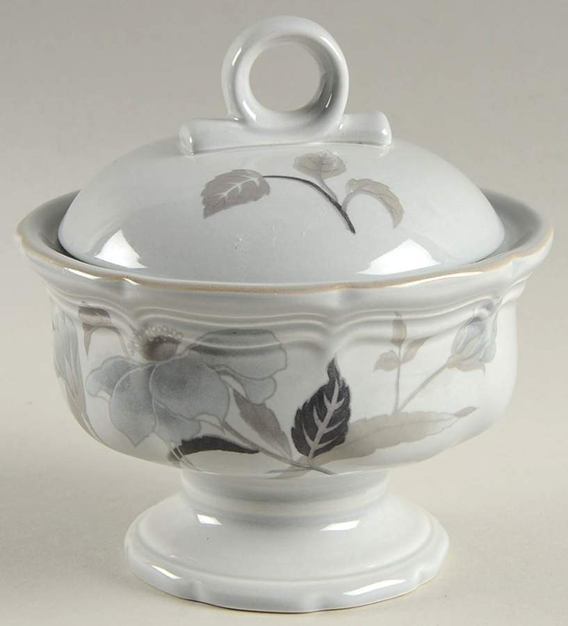 Gray Mist Sugar Bowl & Lid by Mikasa-1
