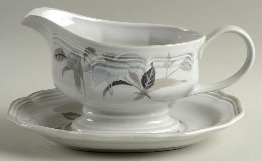 Gray Mist Gravy Boat & Underplate by Mikasa-1