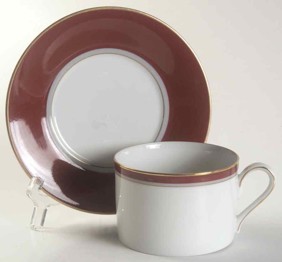 Grandeur Red Flat Cup & Saucer Set by Mikasa-1