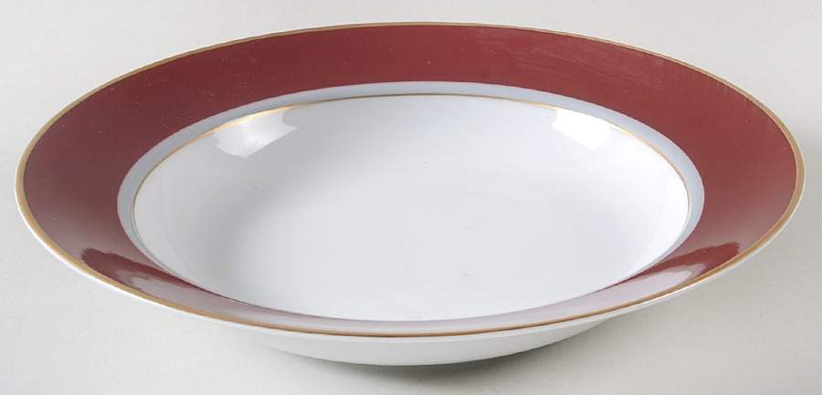 Grandeur Red Rim Soup Bowl by Mikasa-1