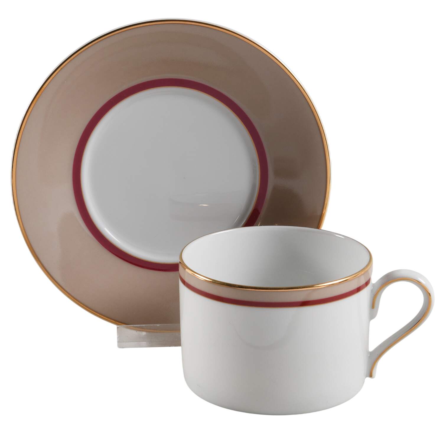 Grandeur Taupe Flat Cup & Saucer Set by Mikasa-1