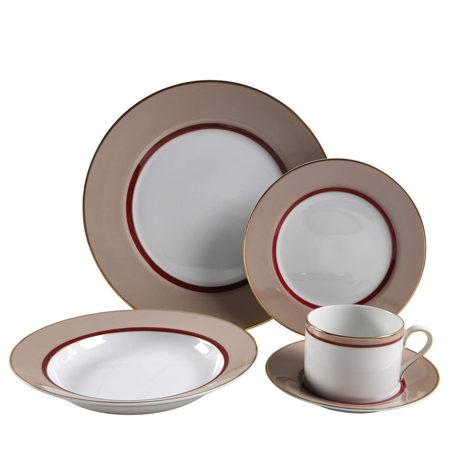 Grandeur Taupe 5 Piece Place Setting by Mikasa-1