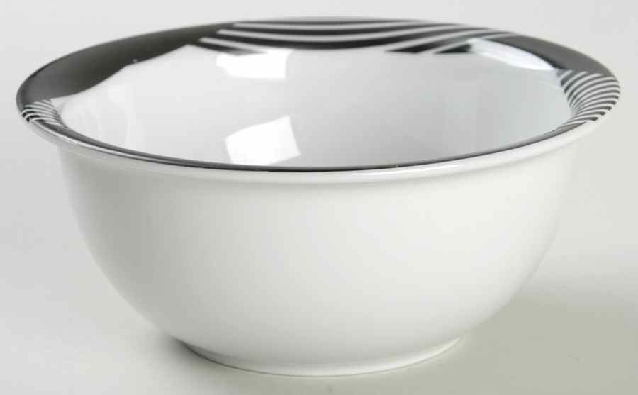 Harlequin Black Rim Cereal Bowl by Mikasa-1