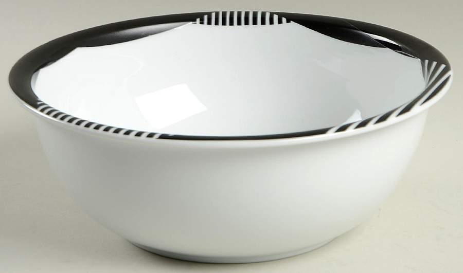 Harlequin Black 8" Round Vegetable Bowl by Mikasa-1