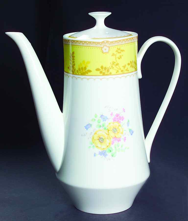 Hampton Court Yellow Coffee Pot & Lid by Mikasa-1
