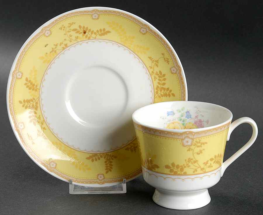 Hampton Court Yellow Footed Cup & Saucer Set by Mikasa-1