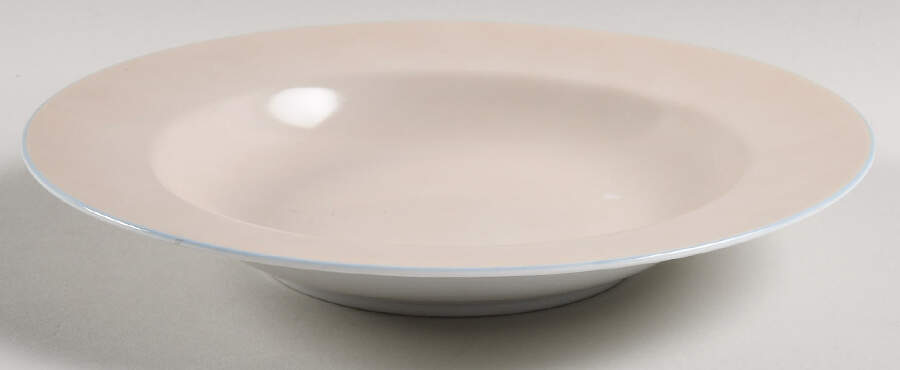 Half and Half Beige and Blue Rim Soup Bowl by Mikasa-1