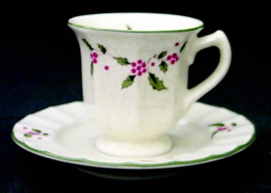 Happy Holidays Footed Demitasse Cup & Saucer Set by Mikasa-1