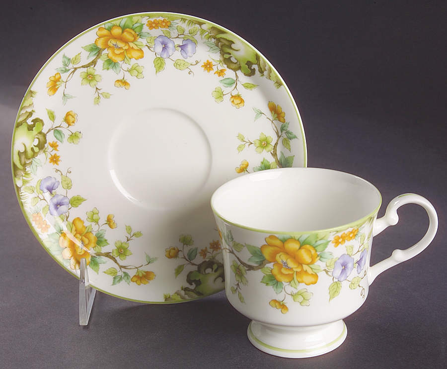 Hampshire Footed Cup & Saucer Set by Mikasa-1
