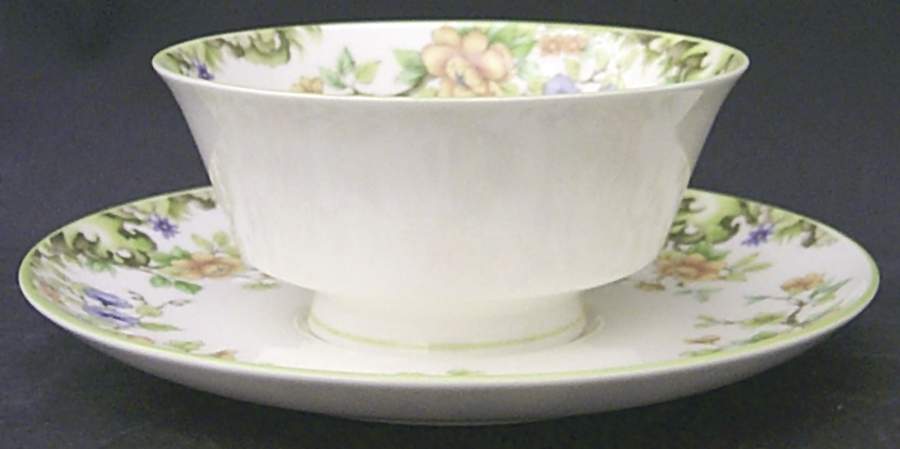 Hampshire Footed Cream Soup Bowl & Saucer Set by Mikasa-1