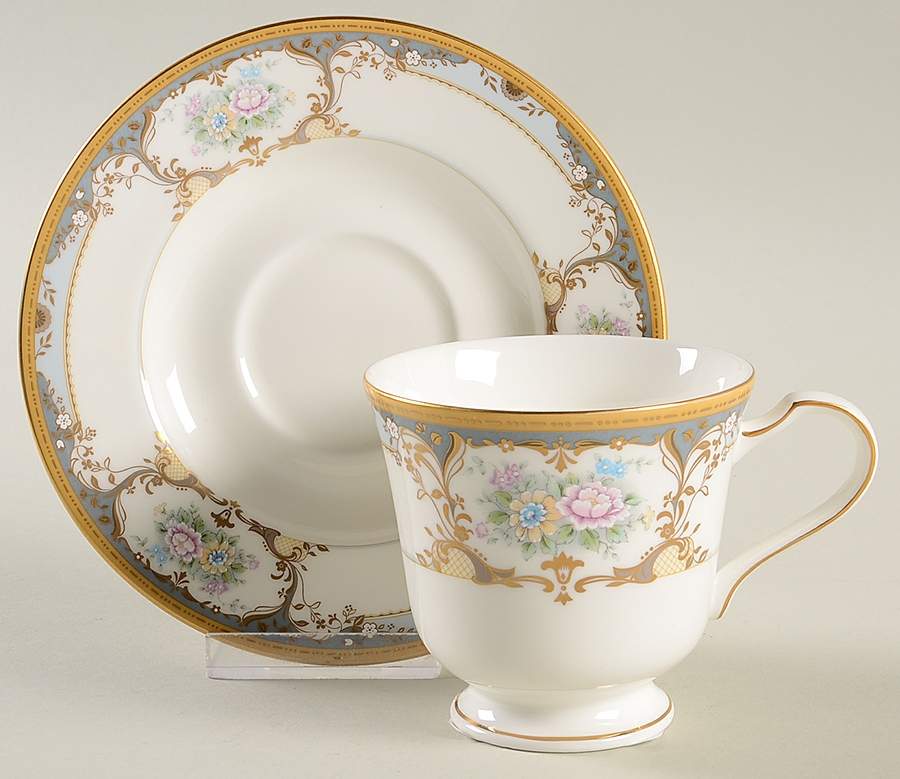 Hathaway Footed Cup & Saucer Set by Mikasa-1