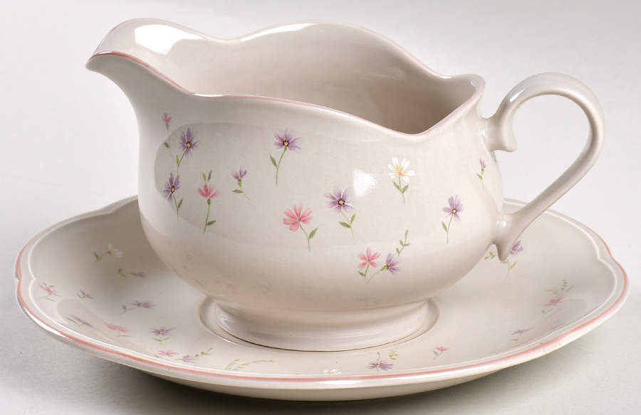 Heather Blossoms Gravy Boat & Underplate by Mikasa-1