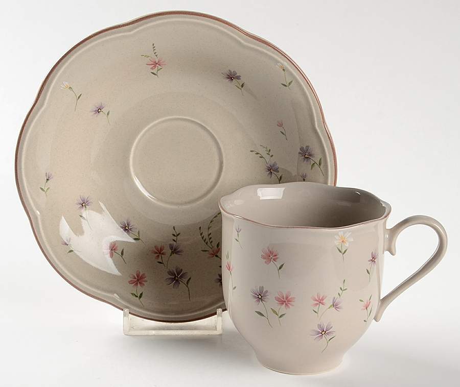 Heather Blossoms Flat Cup & Saucer Set by Mikasa-1