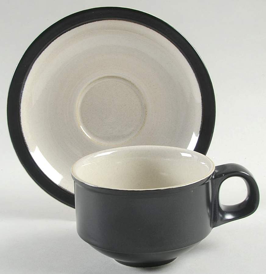 Helica Flat Cup & Saucer Set by Mikasa-1