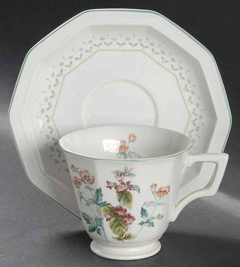 Hedge Row Footed Cup & Saucer Set by Mikasa-1