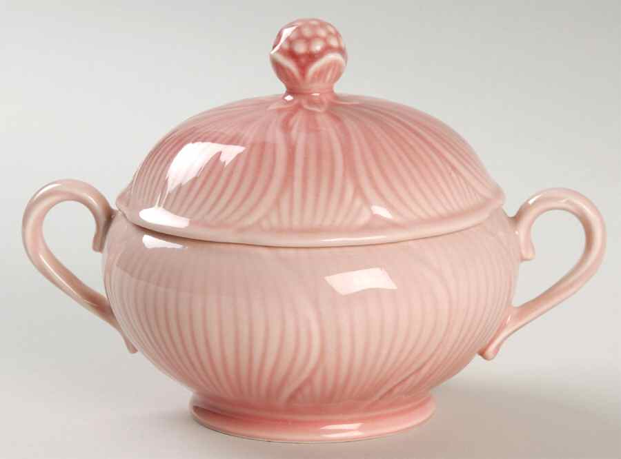 Hibiscus Pale Pink Sugar Bowl & Lid by Mikasa-1