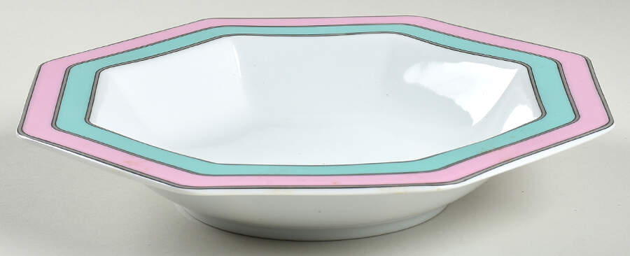 Hi Rise Pink Rim Soup Bowl by Mikasa-1