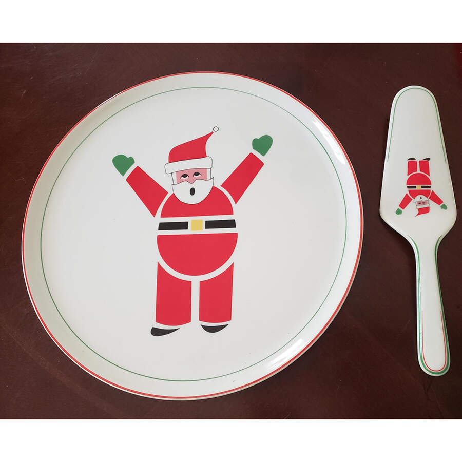 Ho Ho Santa Solid Ceramic Pie/Cake Server by Mikasa-1