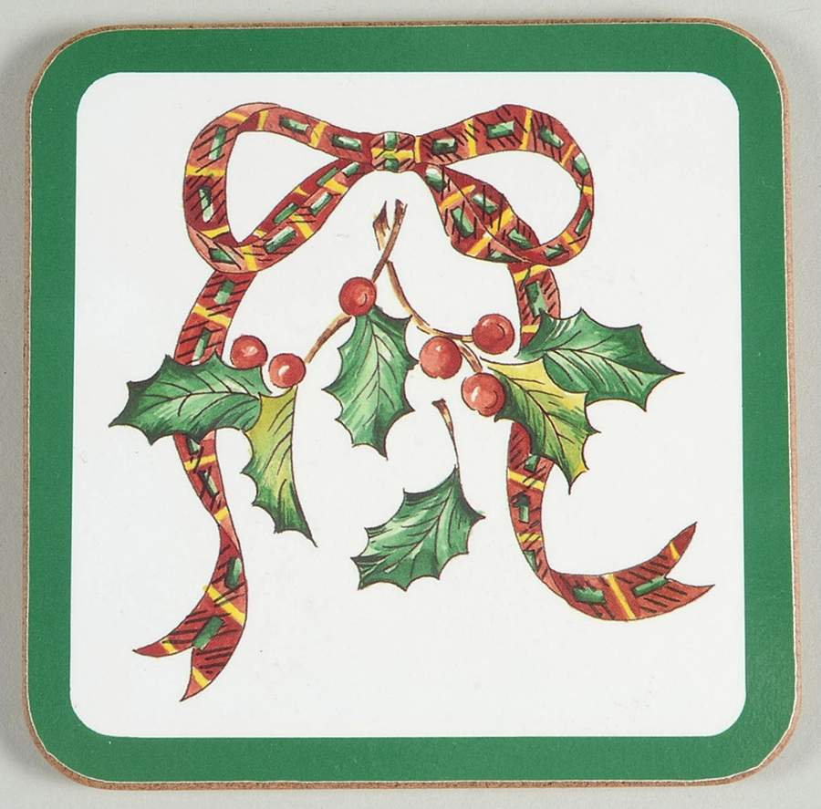 Holiday Season Cork Back Square Coaster by Mikasa-1