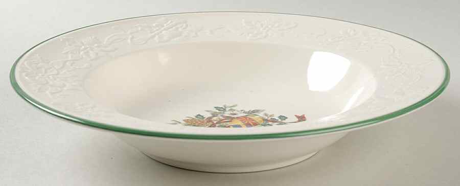 Holiday Season Large Rim Soup Bowl by Mikasa-1