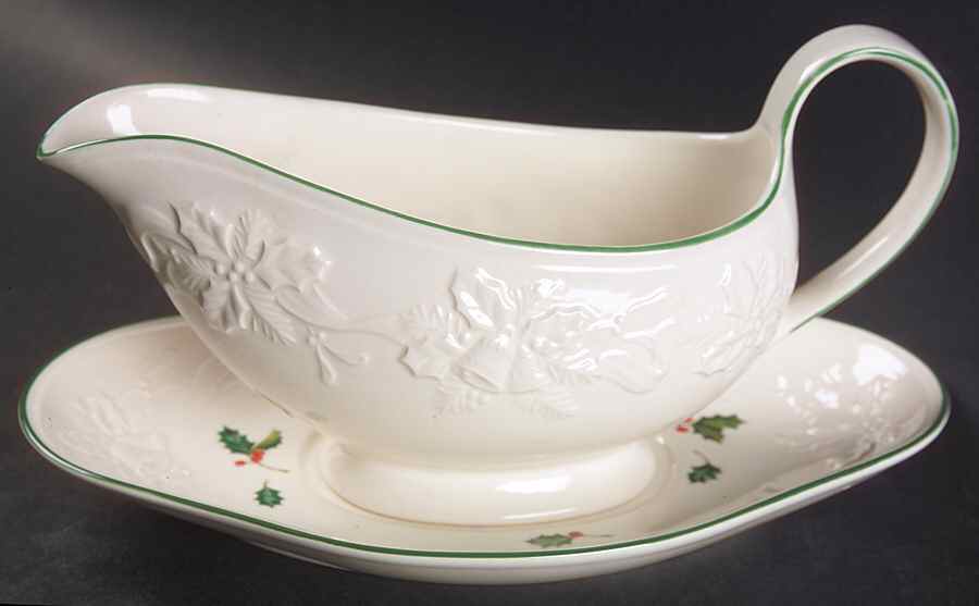 Holiday Season Gravy Boat & Underplate by Mikasa-1