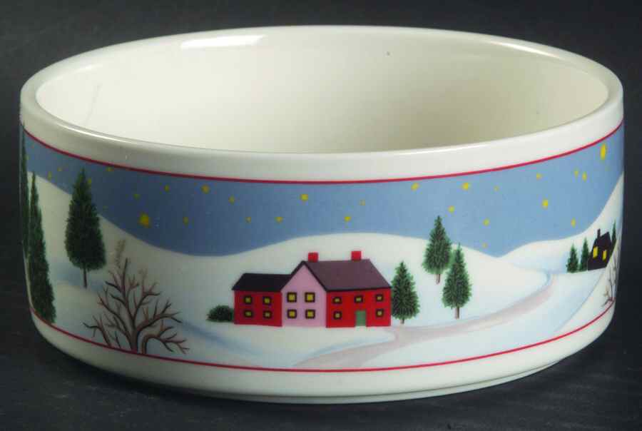 Holiday Village Fruit/Dessert (Sauce) Bowl by Mikasa-1