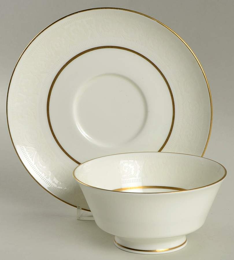 Hunter Footed Cream Soup Bowl & Saucer Set by Mikasa-1