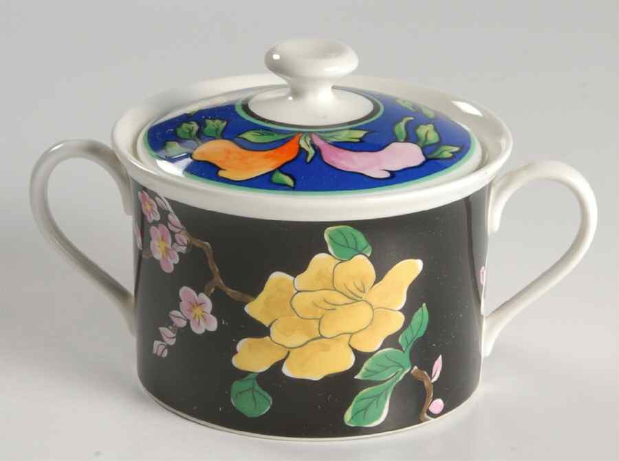 Ikebana Sugar Bowl & Lid by Mikasa-1