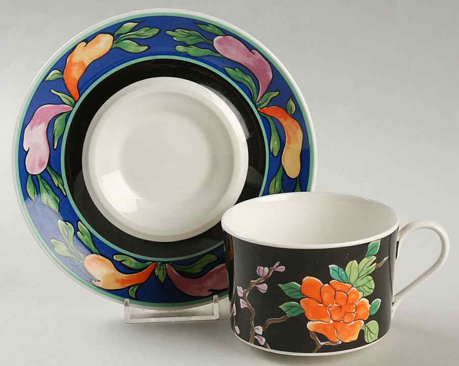 Ikebana Flat Cup & Saucer Set by Mikasa-1