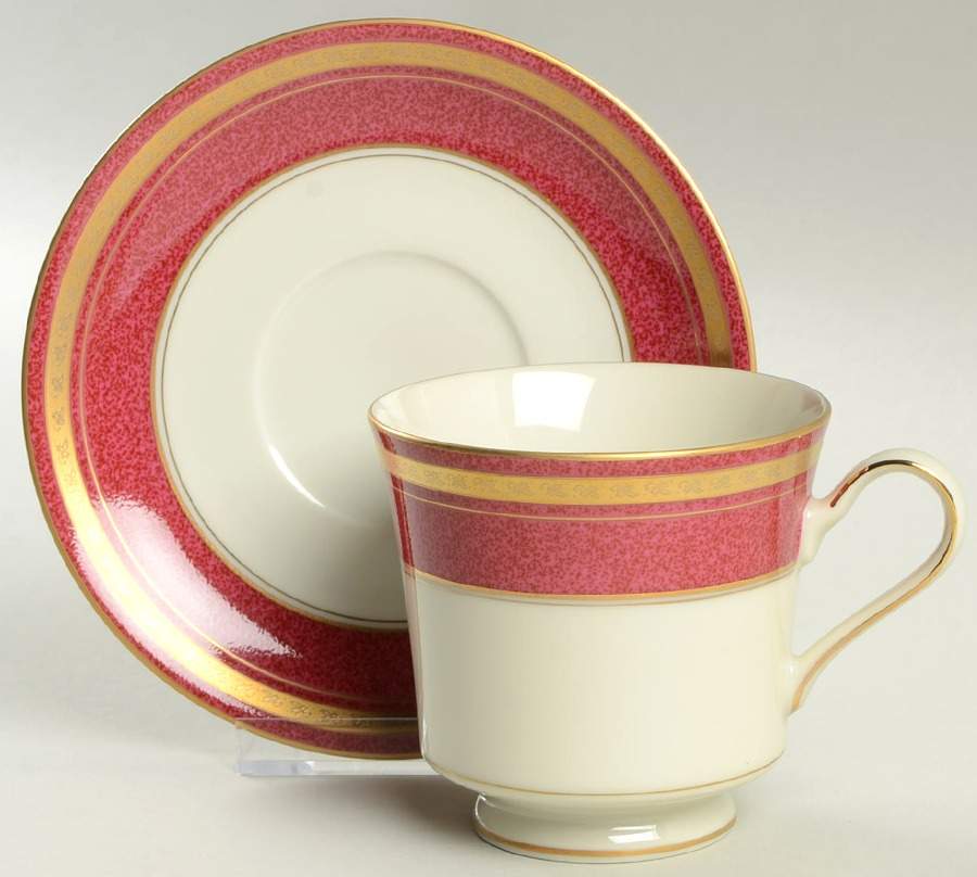 Imperial Garnet Footed Cup & Saucer Set by Mikasa-1