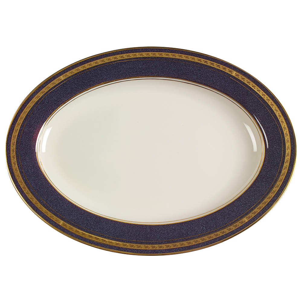 Imperial Lapis 14" Oval Serving Platter by Mikasa-1