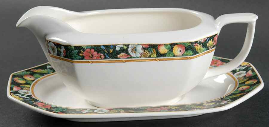 Imperial Meadow Gravy Boat & Underplate by Mikasa-1