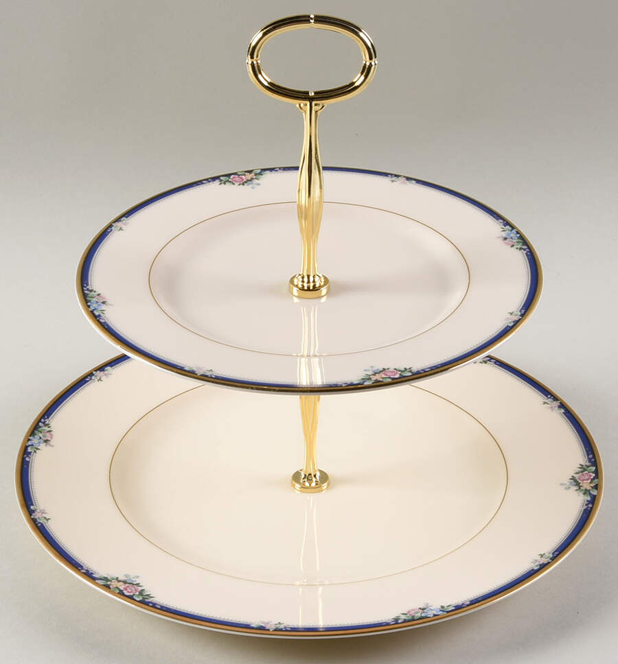 Imperial Rose 6 5/8"-10"  2 Tiered Serving Tray (Dp, Sp) HC by Mikasa-1