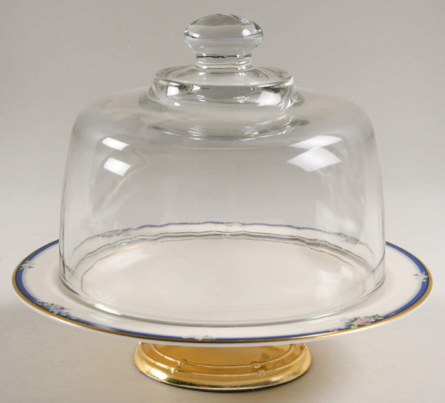 Imperial Rose 6 1/2"-7 1/2" Footed Cheese Plate w/ Glass Dome HC by Mikasa-1