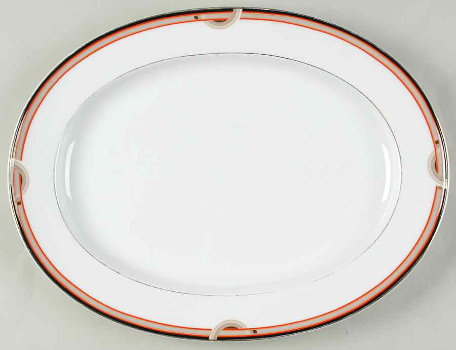 Interplay 14" Oval Serving Platter by Mikasa-1