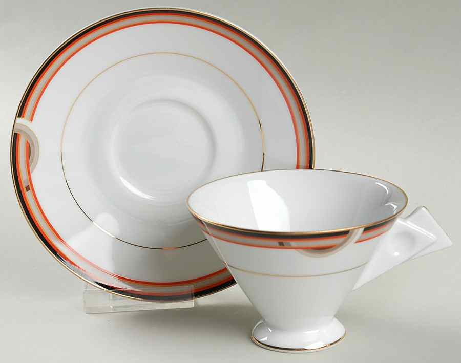 Interplay Footed Cup & Saucer Set by Mikasa-1