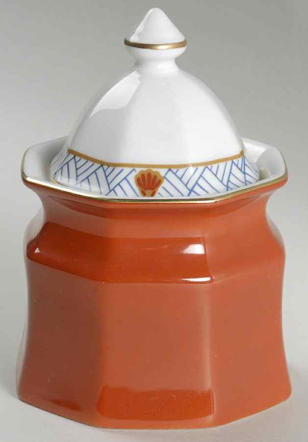 Interlude Terra Cotta Sugar Bowl & Lid by Mikasa-1