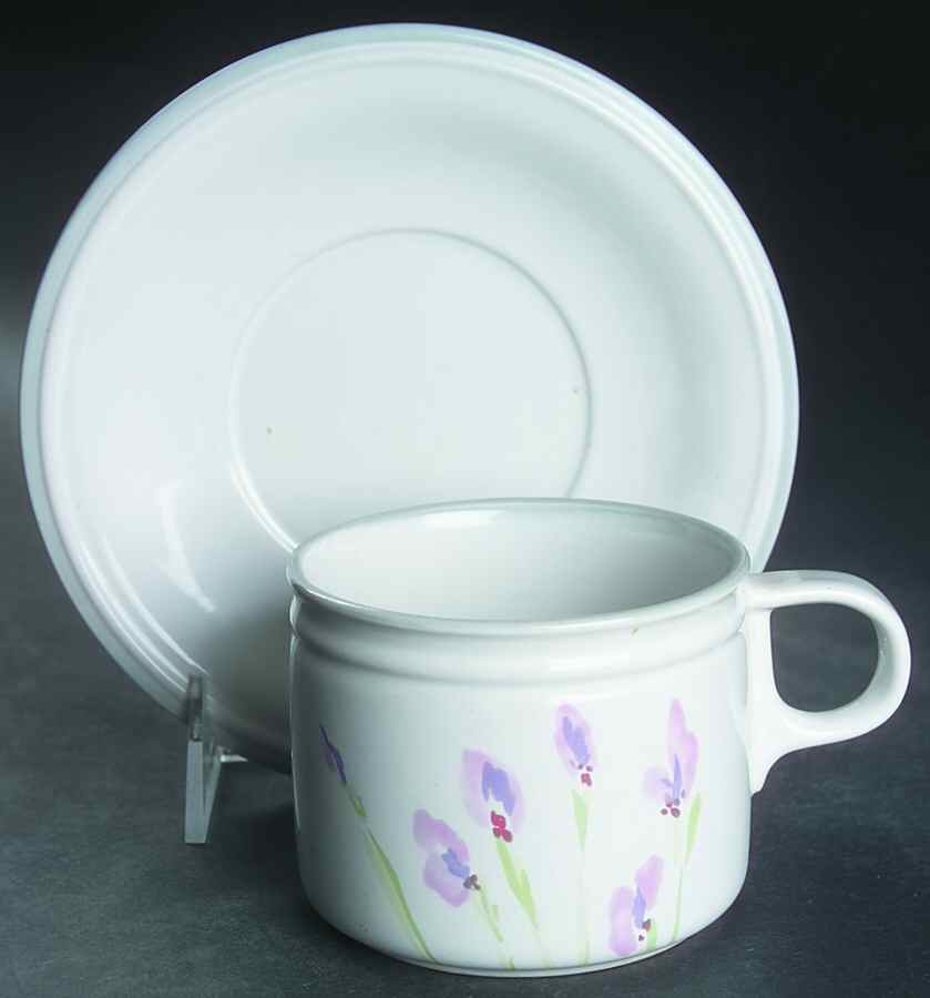 Iris Blooms Flat Cup & Saucer Set by Mikasa-1